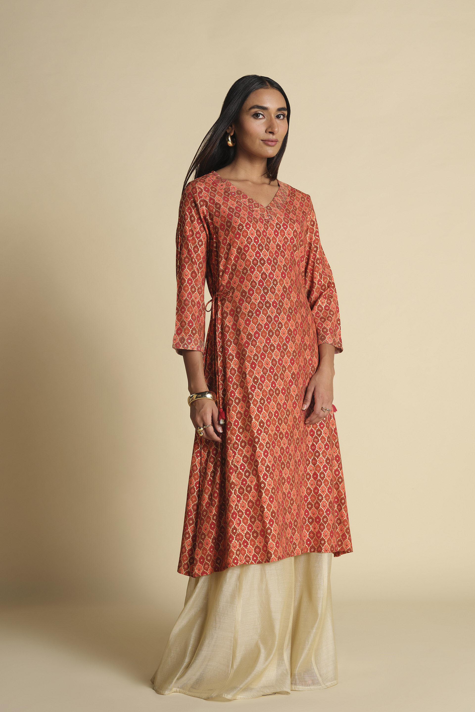 Gerua Kurta, Rust, image 3